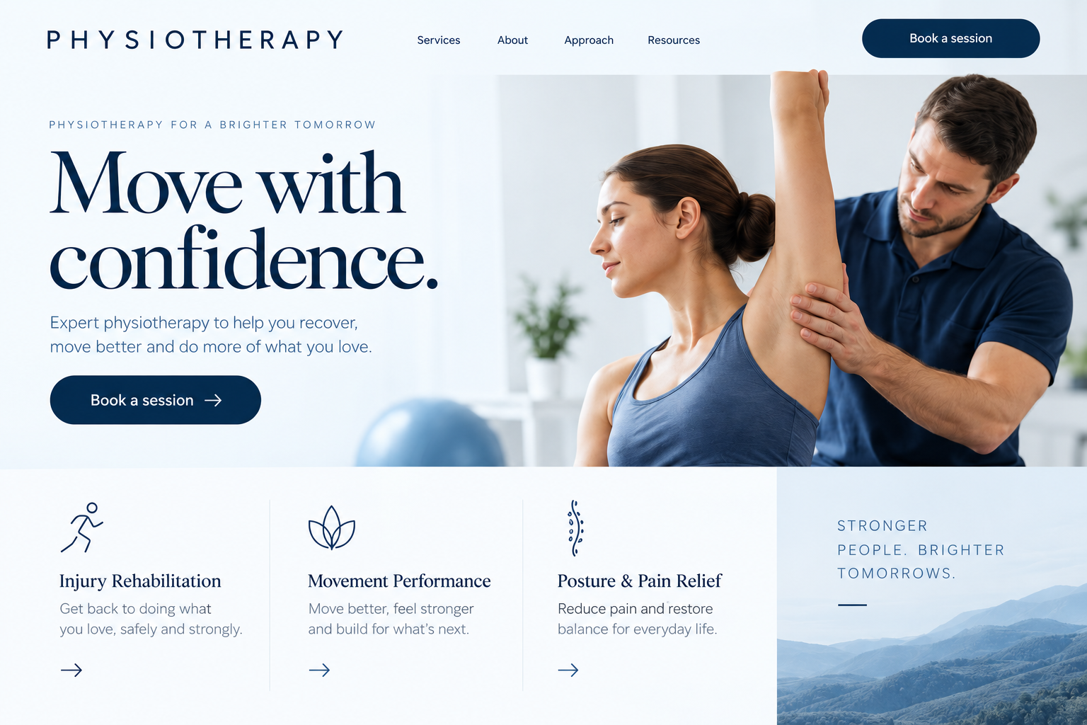 Physiotherapy website design concept